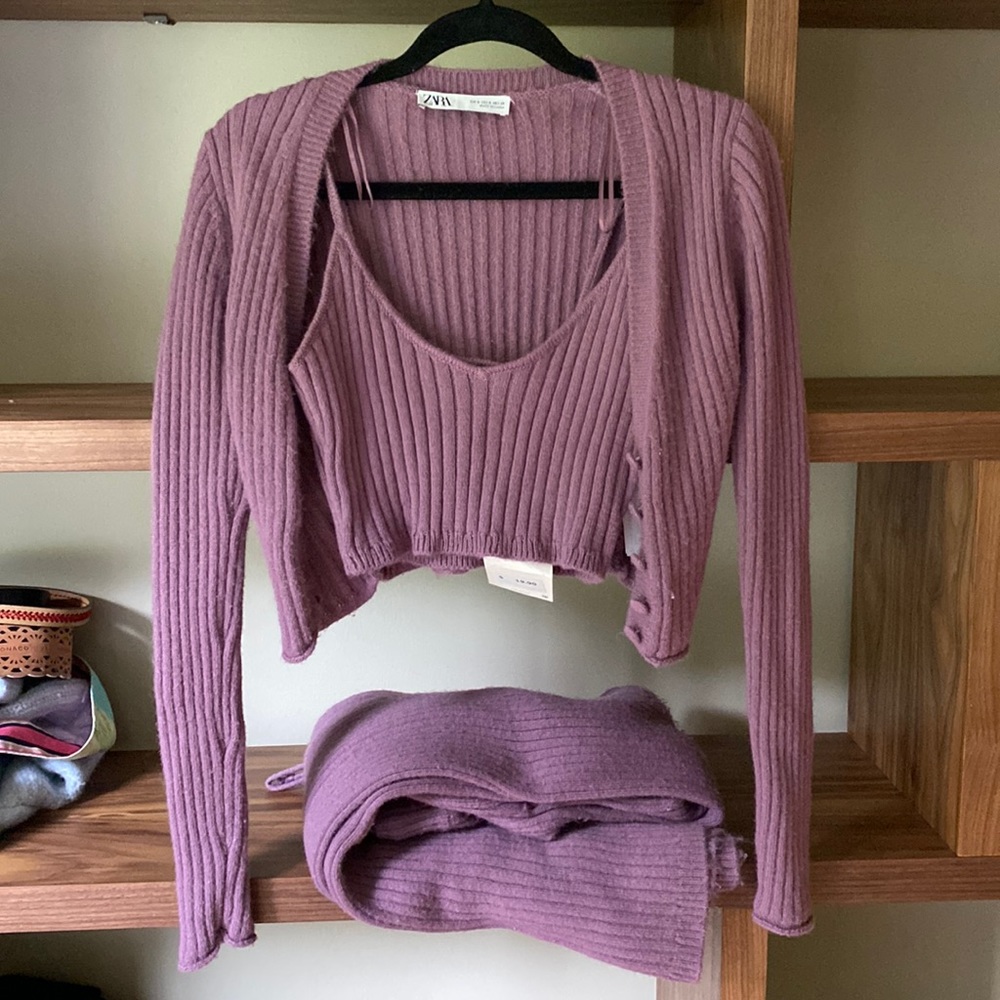 Zara Purple Set (Top, Cover, Pants)
